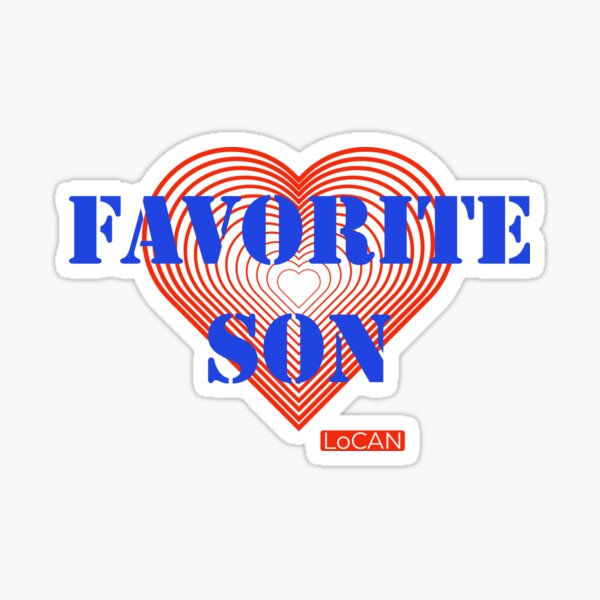 Item preview, FAVORITE SON Blue Font Red Heart Slogan Gift Idea Love Family designed and sold by Locan.