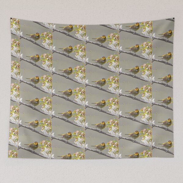 Item preview, Cape May Warbler on Cherry Blossoms  designed and sold by PixlPixi.