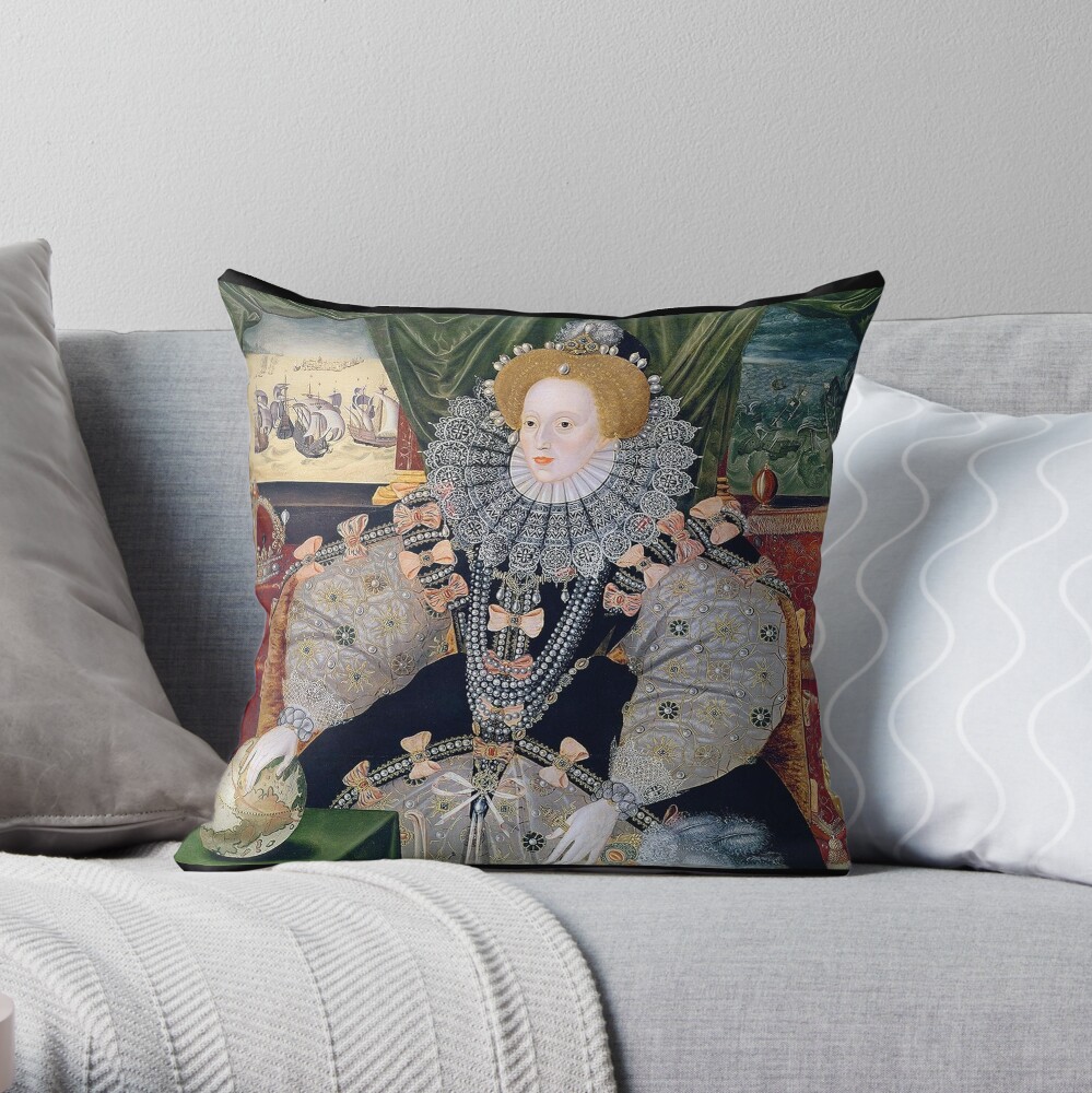 Queen Elizabeth I. Armada Portrait. Throw Pillow