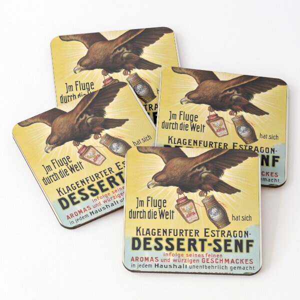 Item preview, retro klagenfurter estragon dessert senf im fluge durch die welt designed and sold by CorasPosters.