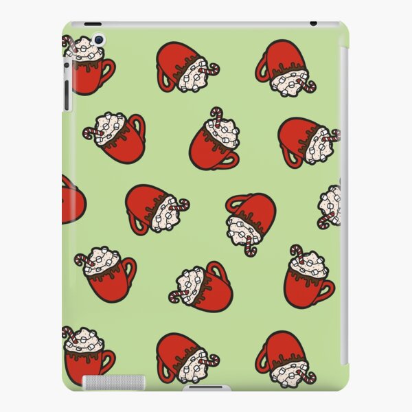 Festive Hot Cocoa Pattern in Mint Green iPad Snap Case