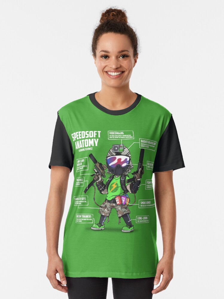 Alternate view of SPEEDSOFT ANATOMY (White writing) Graphic T-Shirt