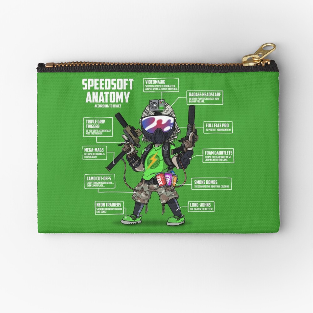 SPEEDSOFT ANATOMY (White writing) Zipper Pouch