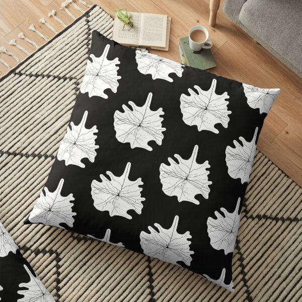 Cajal Illustration, Pyramidal Cell, silhouette Floor Pillow