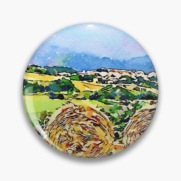 Item preview, Borrello: agricultural landscape with two hay bales designed and sold by Giuseppe Cocco.