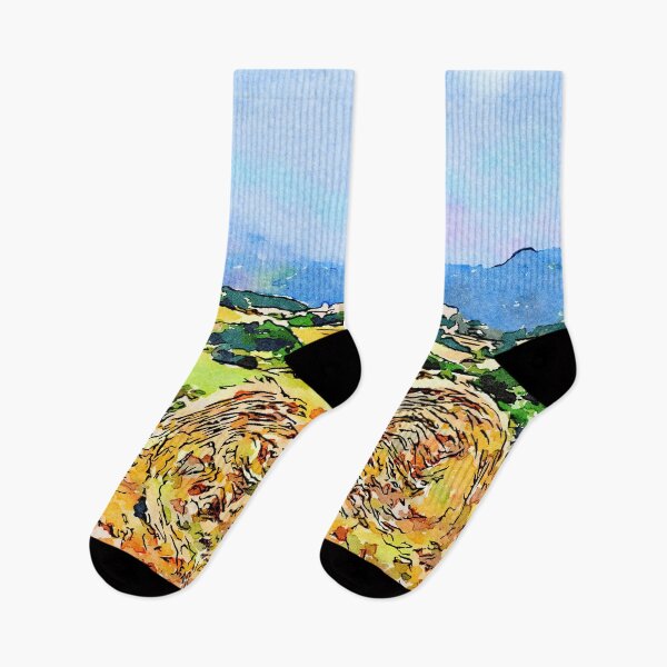 Item preview, Borrello: agricultural landscape with two hay bales designed and sold by Giuseppe Cocco.