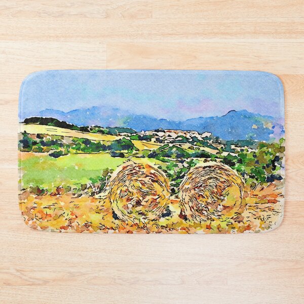 Item preview, Borrello: agricultural landscape with two hay bales designed and sold by Giuseppe Cocco.