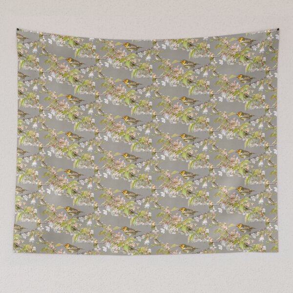Item preview, Cape May Warbler on Cherry Blossoms  designed and sold by PixlPixi.