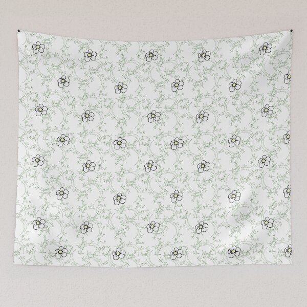 Item preview, Flower bed white and green pattern designed and sold by ChatterFox.