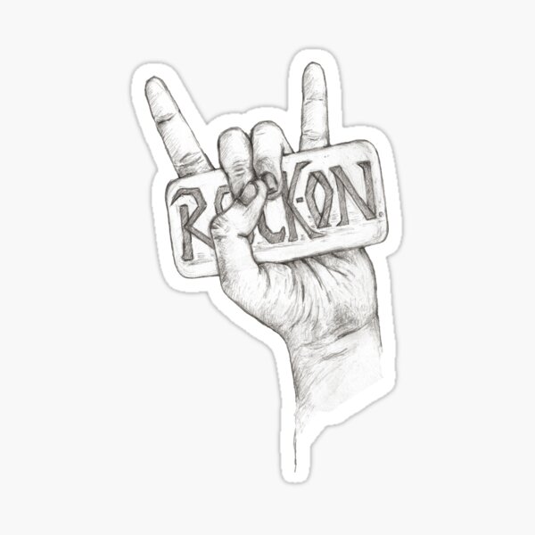 Rock On Hand Drawn Illustration Sticker