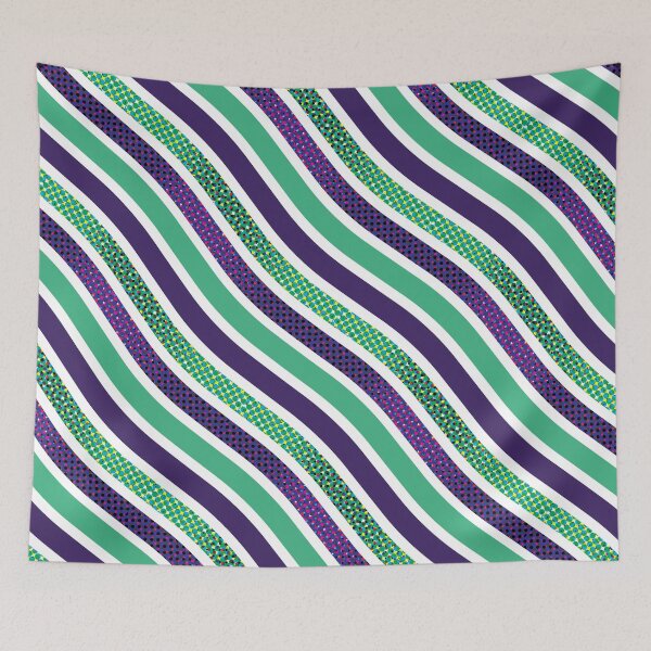 Item preview, Pop Art Waves Organic Pattern – Plum & Mint designed and sold by RoguePatterns.