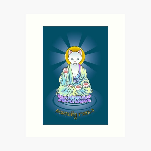Item preview, Serenity Meow Buddha Cat designed and sold by BlissAndKittens.