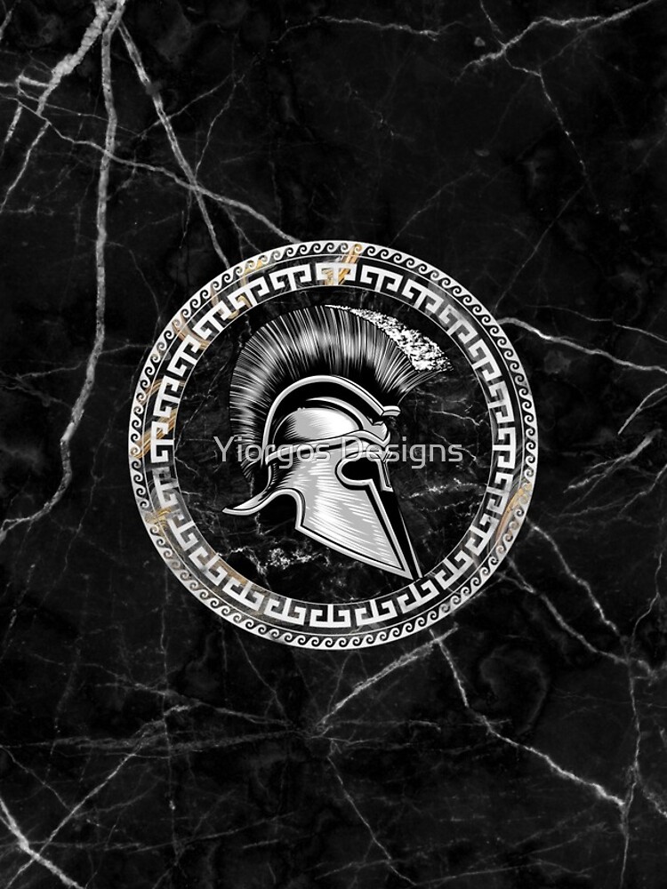 This is Sparta! MOLON LABE - Spartan Greek Helmet on Marble