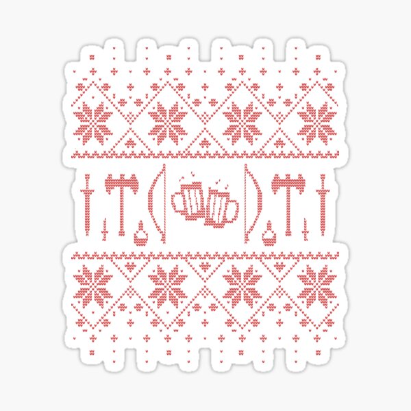 DnD Weapons Christmas Sweater Knitted Look Sticker