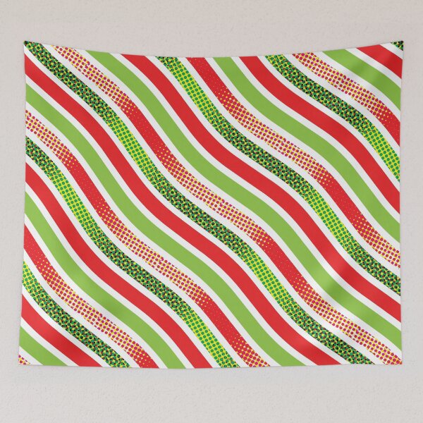 Item preview, Pop Art Waves Organic Pattern –  Chili Red & Lime Green designed and sold by RoguePatterns.