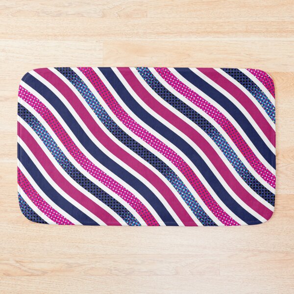 Item preview, Pop Art Waves Organic Pattern –  Navy Blue & Raspberry Fuchsia designed and sold by RoguePatterns.