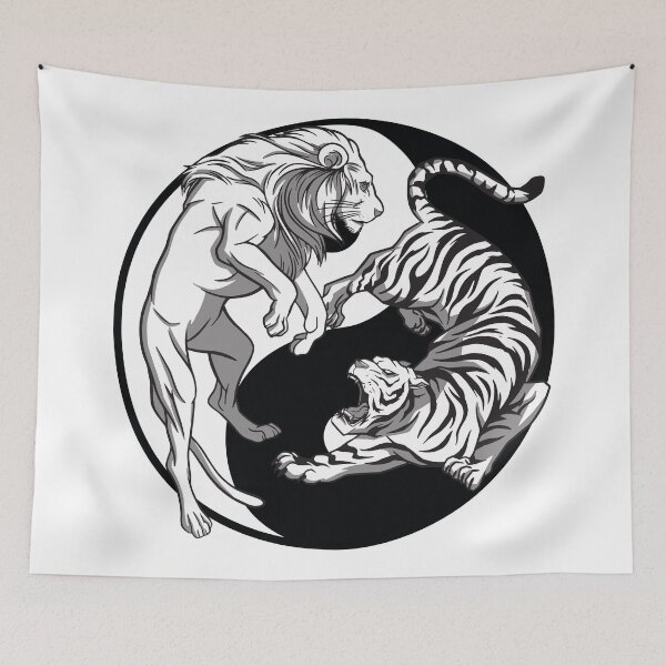 Item preview, Ying Yang Tiger and Lion Tattoo Art designed and sold by infleims.