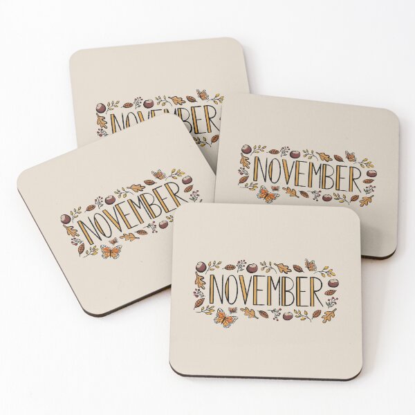 Item preview, November Autumn Winter Seasonal Lettering Digital Illustration designed and sold by AlmightyClaire.