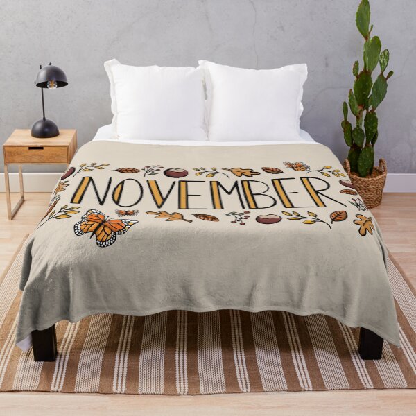 Item preview, November Autumn Winter Seasonal Lettering Digital Illustration designed and sold by AlmightyClaire.