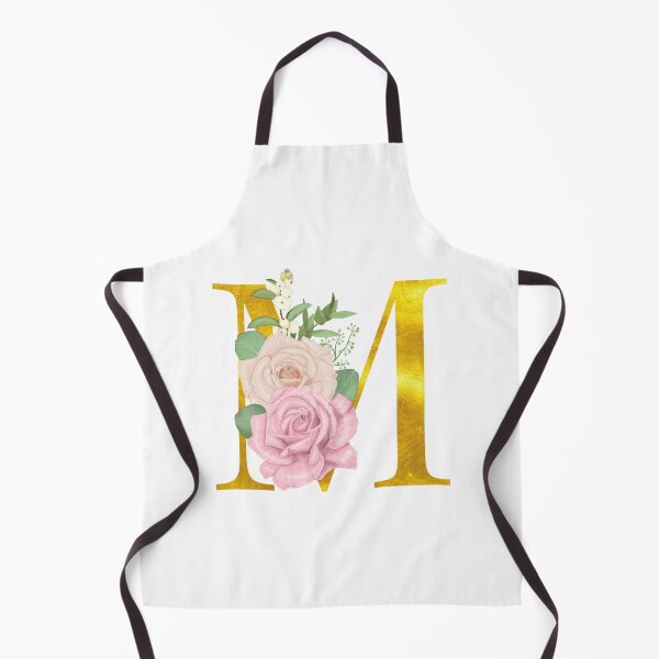 Item preview, Gold & Pink Floral Monogram M designed and sold by adortopia.