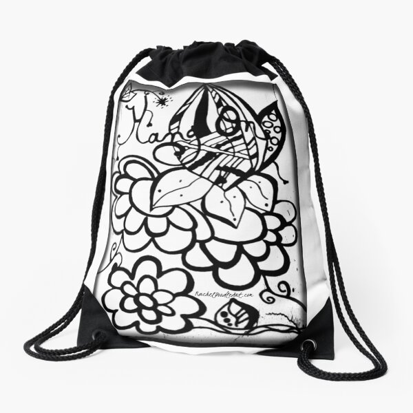 Rachel Doodle Art - Hang On Drawstring Bag