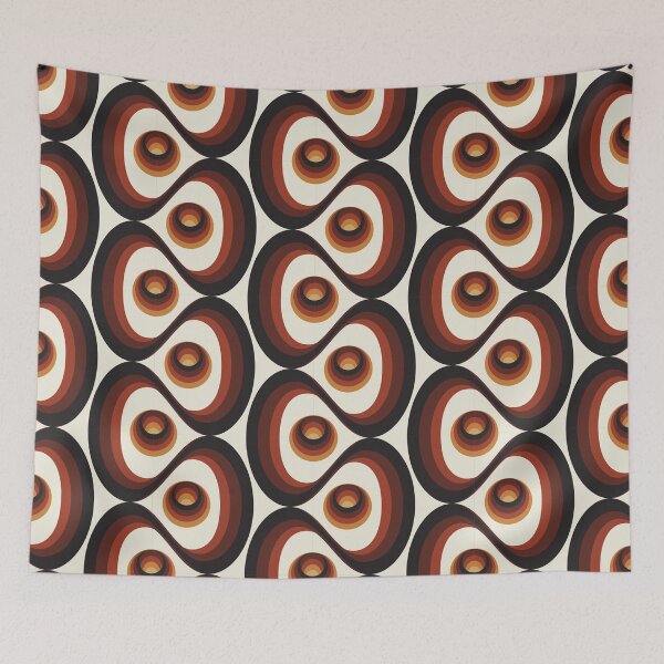 Item preview, Orange, Brown, and Ivory Retro 1960s Circular Pattern designed and sold by Eyestigmatic.