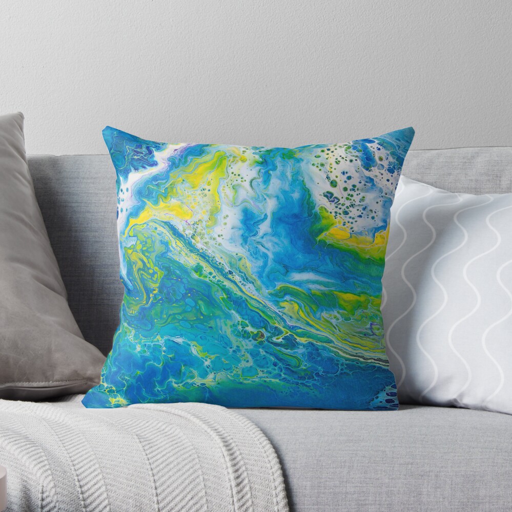Ocean Blue Throw Pillow