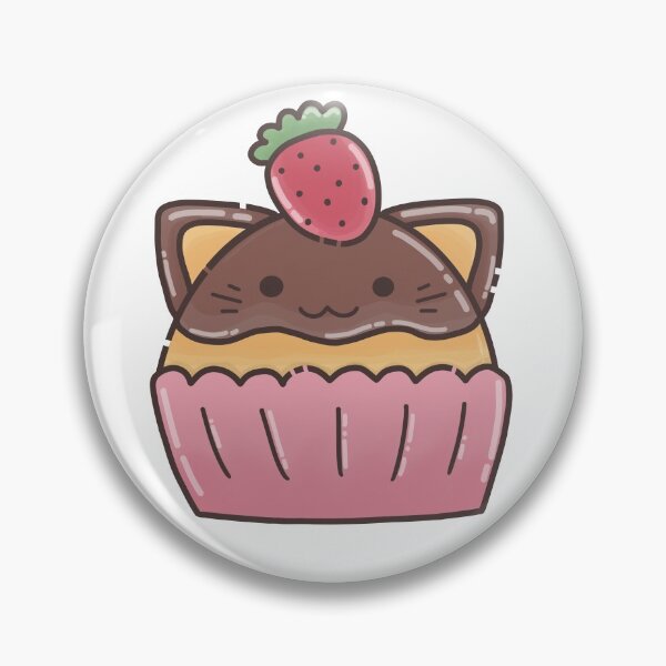 Item preview, Vanilla Cupcake with Chocolate Frosting and Strawberry Cat Foodie designed and sold by akaimochi.