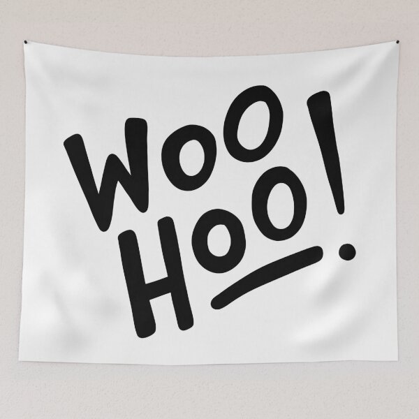 Item preview, Woo Hoo! (black/white) designed and sold by Design Minds Boutique.