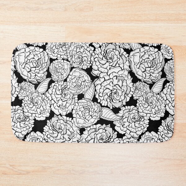 Item preview, Black and White Peonies Pattern designed and sold by Skeenazlan.