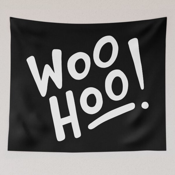 Item preview, Woo Hoo! (white/black) designed and sold by Design Minds Boutique.