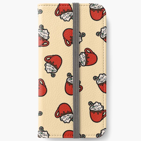 Festive Hot Cocoa Pattern in Cream iPhone Wallet