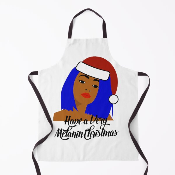 Item preview, Tenga una Navidad muy melanina - Mujer negra con gorro de Papá Noel designed and sold by blackartmatters.