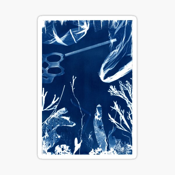 Untitled Cyanotype #2 - Cyanotype Impressions of the Atlantic Ocean in Maine Sticker