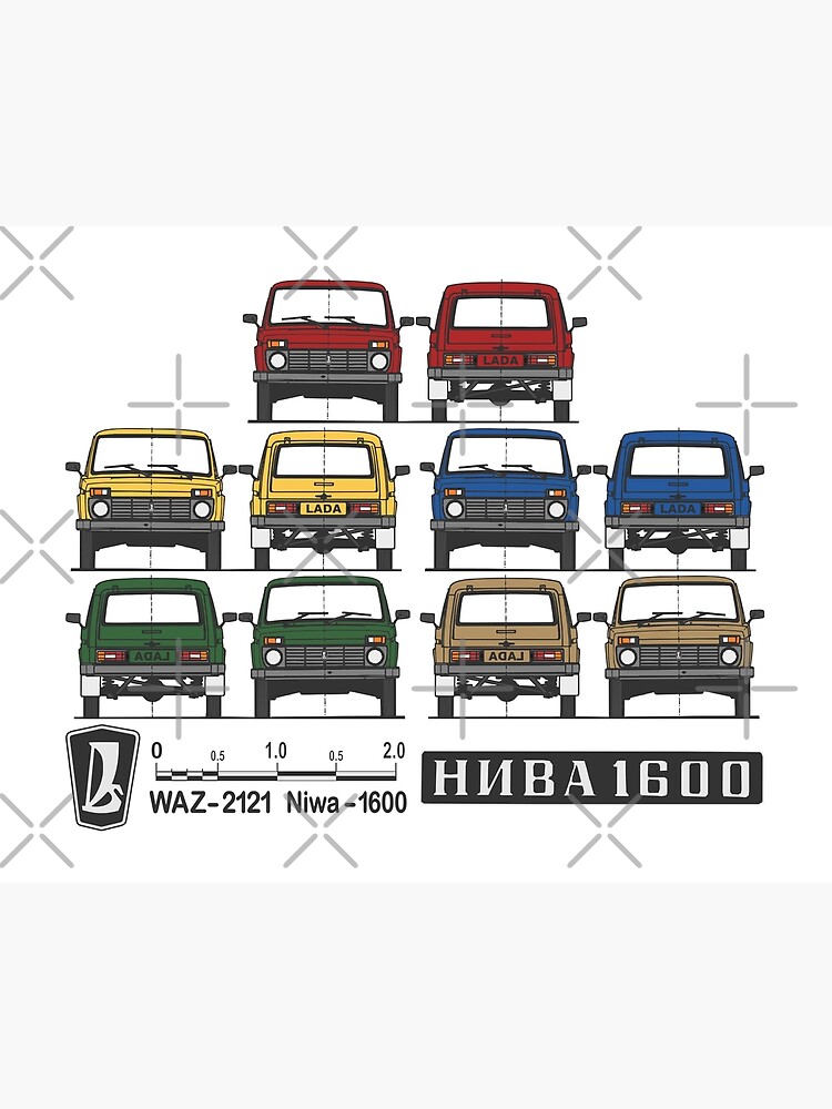 Lada Niva 1600 (colors) Art Board Print for Sale by Groenendijk