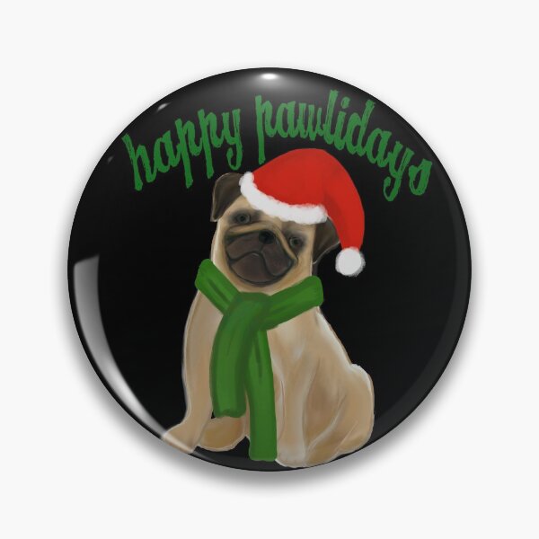 Item preview, Happy PAWlidays pug designed and sold by Jaclyn8smith8.