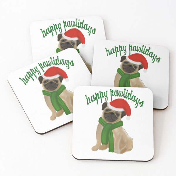 Item preview, Happy PAWlidays pug designed and sold by Jaclyn8smith8.
