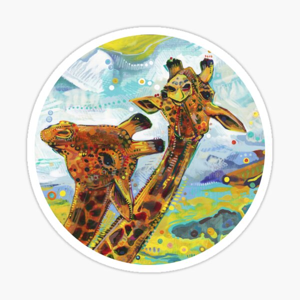 Giraffes Painting - 2012 Sticker