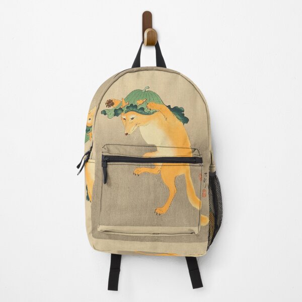 Item preview, Dancing Fox with Lotus-Leaf Hat Koson Ohara Shinhanga designed and sold by miyabi-bonds.
