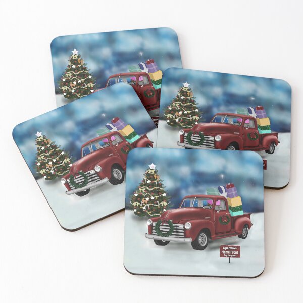 Artikelvorschau, Red Truck Weihnachtsszene entworfen und verkauft von Sarah-Lynn Brown.
