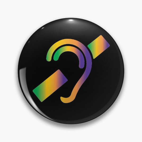 Item preview, Symbol for the Hearing Impared - Mardi Gras green, purple, and yellow designed and sold by smnessen.