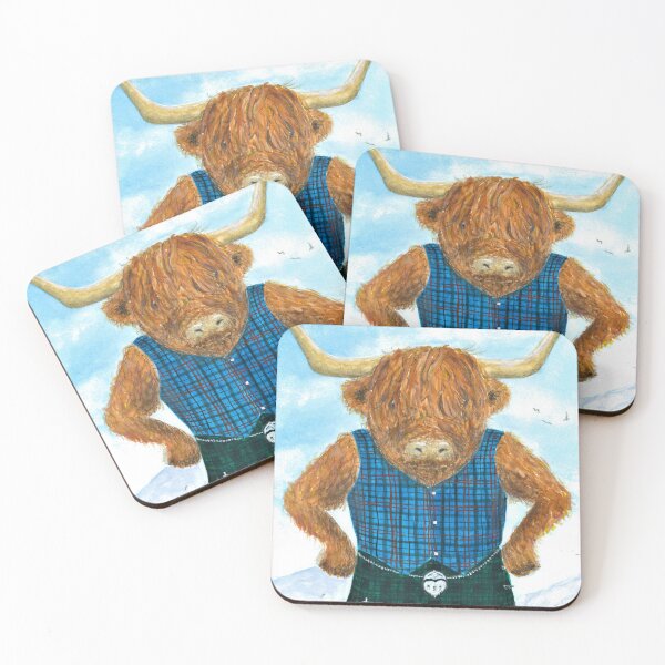 Item preview, Highland Coo in a Tartan waistcoat designed and sold by Malc Sutherland.
