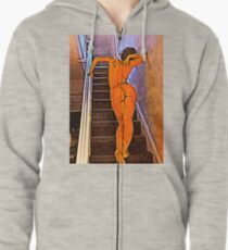 'Expectation' - Beautiful Nude Woman Zipped Hoodie