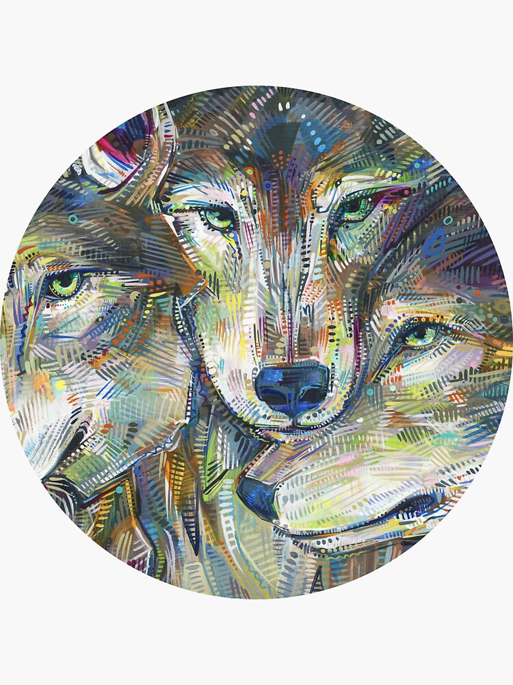 Gray Wolves Painting - 2012 by gwennpaints