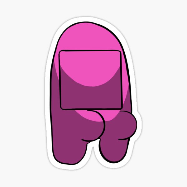 Among Us Pink Butt Sticker By Karsmultifam Redbubble