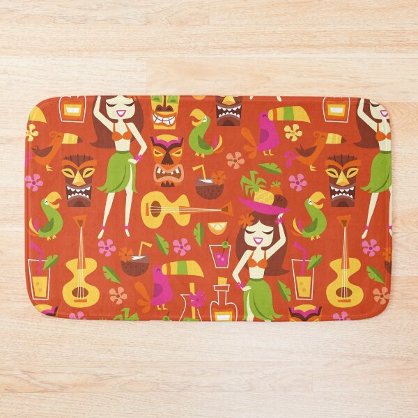 Item preview, Mid Century Modern MCM Polynesian Tiki Hula Luau Girls Orange designed and sold by kwillhoite.