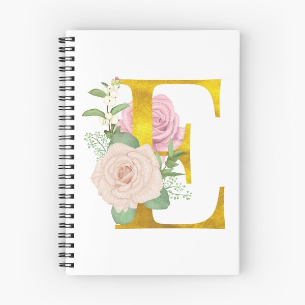 Item preview, Gold & Pink Floral Monogram E designed and sold by adortopia.