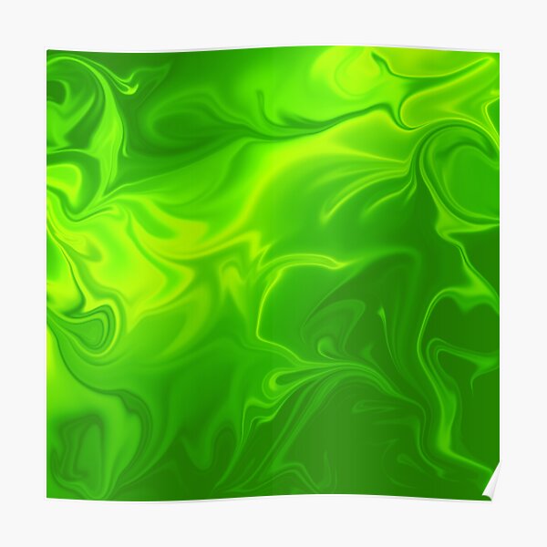 "Neon Green paint pour effect pattern" Poster for Sale by CandiDesigns