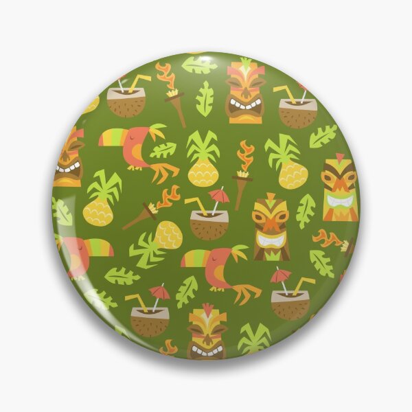 Artikelvorschau, Mitte des Jahrhunderts moderne MCM polynesische Tiki-Masken Hula Luau Green entworfen und verkauft von kwillhoite.