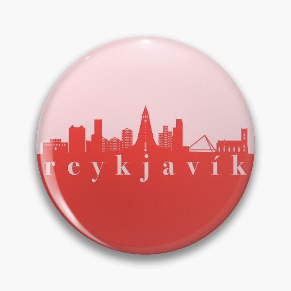 Item preview, minimalist reykjavik skyline red and pink color block  designed and sold by neopop.